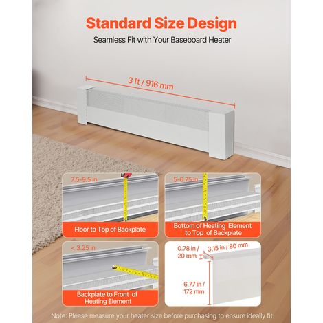 Cache pour Plinthe Chauffante, Série Basic, Couvercle pour Chauffage Électrique Standard, 91,6 cm, Ventilation et Chaleur Efficaces… (1/5)