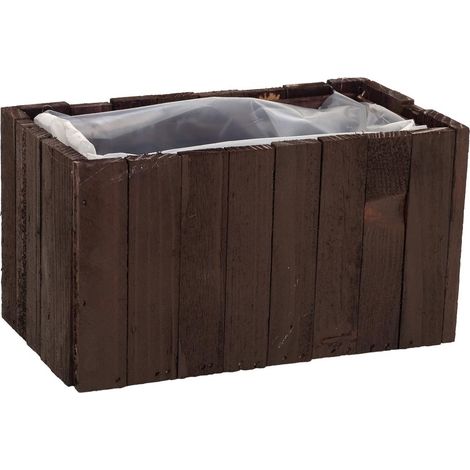 Cesto cuadrado de madera marrón 18.5x10.5x10 (1/5)