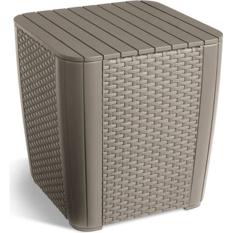 Garten-Beistelltisch Luzon Rattan-Optik Flach Cappuccino-Braun Keter (1/5)