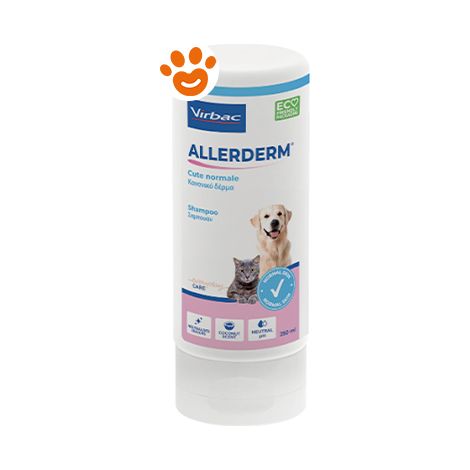 Virbac Dog & Cat Allerderm Shampoo Cute Sensibile - Confezione 250 ml - Igiene Cane