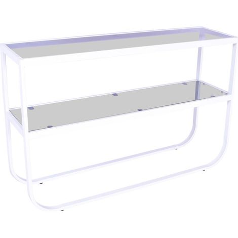 Console Design en Verre "Rocker" 110cm Blanc (1/5)