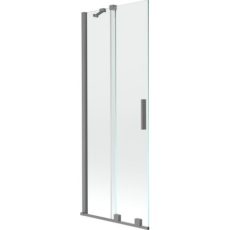 Mexen Velar mampara de ducha corredera de 2 paneles 75 x 150 cm, transparente, gun metal - 896-075-000-01-95 (1/5)