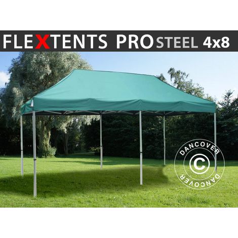 Faltzelt Faltpavillon Wasserdicht FleXtents PRO Steel 4x8m Grün