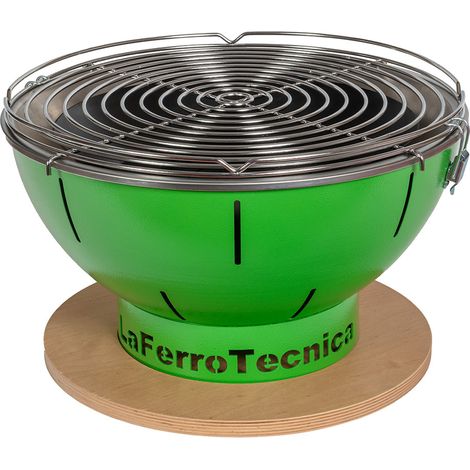 Barbecue a Carbonella Ø41x25 cm Smile in Acciaio Verde (1/4)