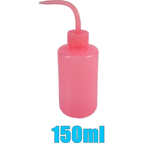Flacon souple en plastique rose 150 ml pour arroser les plantes en pot, les sauces et les huiles essentielles. Diffuseur. Nettoyage facile. (1/5)