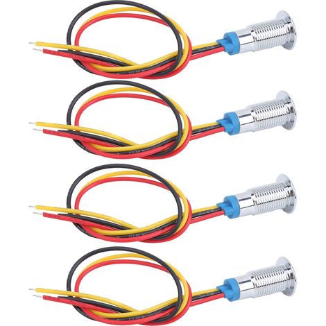 jeux de LED rondes précâblées étanches bicolores pour signalisation, anode commune, 8 mm, 36 V (rouge et jaune) (1/5)