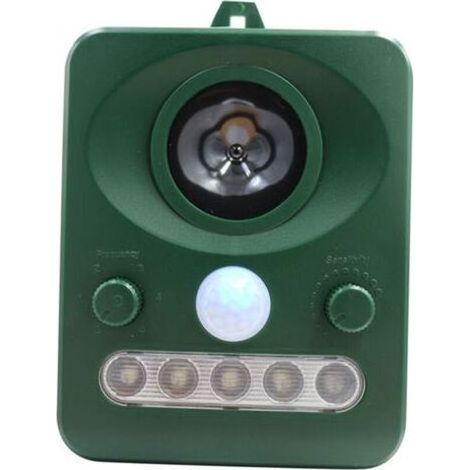 KLVGTIFS PU - Répulsif à ultrasons solaire pour oiseaux – Double charge solaire et USB – Étanche – Batterie intégrée – Portée 6-8m – Vert