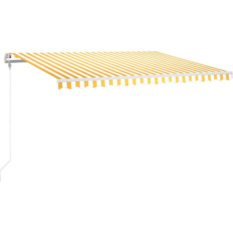 Maison Exclusive - Tenda Automatica con Sensore Vento LED 400x300 cm Gialla Bianca
