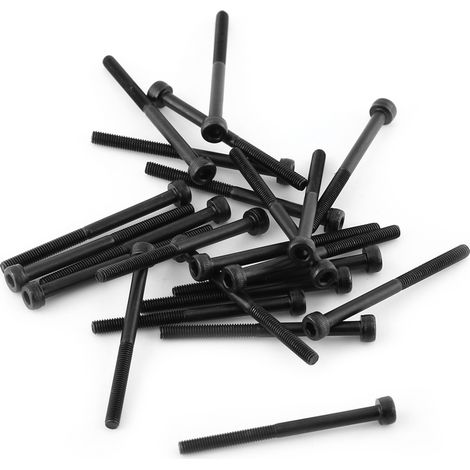 M3 Black Hex Socket Cap Head Screw Bolt Set (M340mm,Partially Threaded,24pcs)
