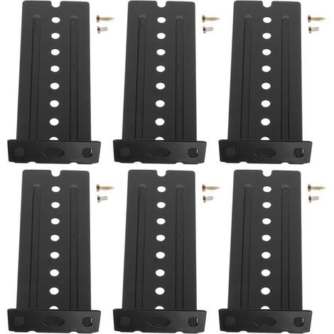 Soportes adaptadores deslizantes para teclado (6 piezas), color negro, extensión de riel ajustable, soporte resistente que reduce el ruido, compatible con cajones y muebles, herrajes para montaje en e