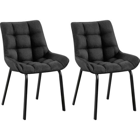Lote de 2 sillas de comedor Saranda Gris titanio Tela