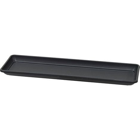 Sottovaso Rettangolare per Vaso a Cassettone Tera Tora Saucer Ash 57x22 cm in Plastica Antracite