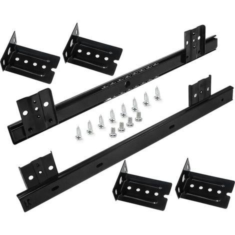 Glissières pour Tiroirs Coulisse Tiroir 350mm Coulisse a Bille pour Plateau Coulissant Clavier  (1 paire) Noir