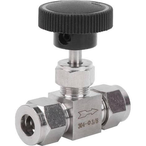 Vanne en acier inoxydable 304 à aiguille 2 voies haute pression pour contrôle de débit eau, gaz et liquides Ф3/8 (1/5)