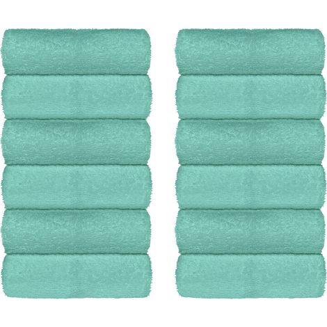 Set Asciugamani Bagno 100% Cotone Super Assorbenti Telo Doccia Spugna Professionali Salvietta Lavetta Viso Asciugamano Salviette Teli Asciugamano Ospite Qualità Hotel Lavette 12 Salviette viso - Verde