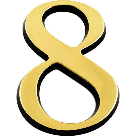 NOVAP Chiffre "8" adhésif plastique relief coloris or