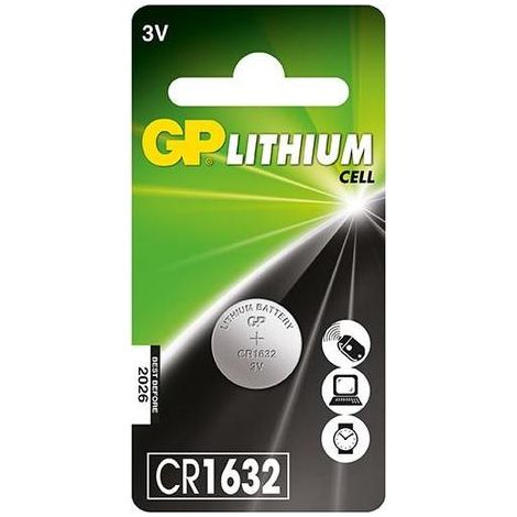 GP CR1632 3V - Pack de 5 CR 1632 Batterien de Lithium-Knopfzellenbatterien Reines Lithium, höhere Leistung und längere Lebensdauer Kein Quecksilber Mercury 1 Blisterpackung de 5 CR1632 / DL1632 Bat