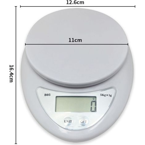 Digital kitchen scale, stainless steel, with 5-inch LCD screen - AquaForge (1/4)
