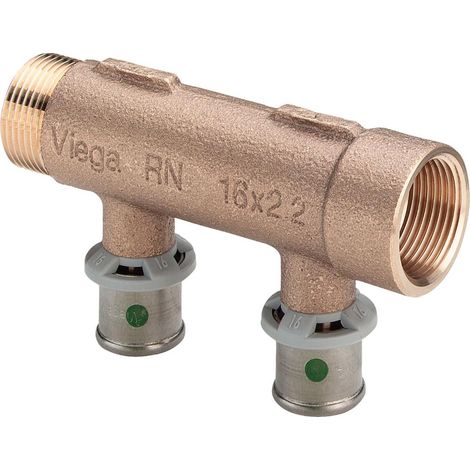 Viega Sanfix Fosta Sanfix P-Distributore, d 16mm, G 3/4, n 2 bronzo rosso Modello 2126.06, 309237