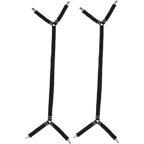 Attaches robustes pour draps, couvre-lits et nappes, noires, lot de 2 (1/5)