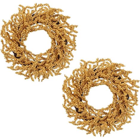 Ghirlande Decorative Natalizie con Bacche 2 Pezzi Arancioni (1/5)