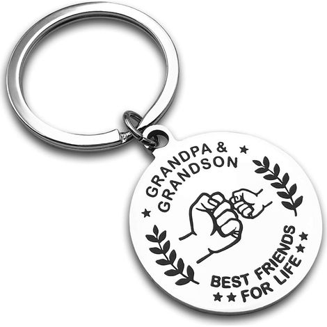 Porte-clés « Grand-père » : cadeaux offerts par les petits-fils et petites-filles pour un anniversaire, la fête des pères, Thanksgiving, Noël ou la Saint-Valentin (1/5)