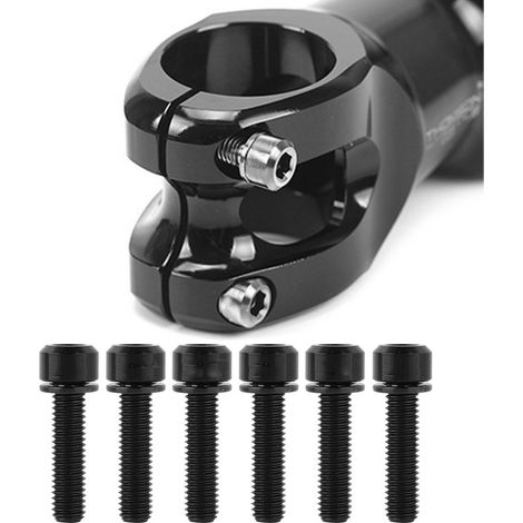 Lot de 6 vis RISK M5x20mm en alliage de titane avec joint pour potence de VTT (noir) (1/5)
