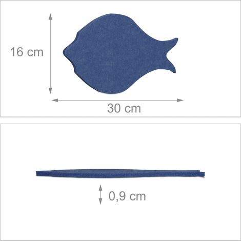 Lot de 6 pense-bêtes autocollants poisson décoratifs bureau 15 x 10 cm en plastique multicolore (1/2)