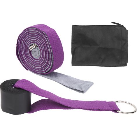 Ceinture d'étirement Pilates Yoga pour jambes, sangle d'entraînement de danse, couleur gris violet (1/5)