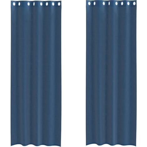 Voilages à œillets, 2 pièces, bleu roi (1/5)