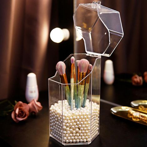 Boîte de rangement transparente pour pinceaux de maquillage, organisateur de maquillage en plastique, boîte à pinceaux - FFY (1/5)