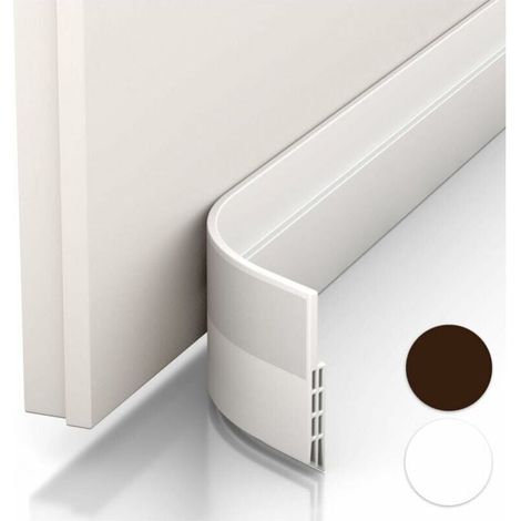 Door Seal & Draught Excluder - NEW Insulated Door Bottom (Quick to Install), Ideal for Insulating from Cold, Noise and Humidity (1 x White) MUMU (1/4)