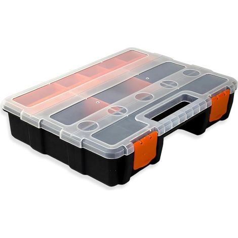 Schraubenaufbewahrungsbox, leere Schraubenbox mit 21 Fächern, tragbare Sortierbox mit herausnehmbaren Trennwänden, zur Aufbewahrung von Schrauben und Kleinteilen (1/5)