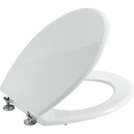 Gedy copriwater universale Acquamarina, sedile wc in MDF, cerniere cromall, finitura bianca, 35,5x43 cm