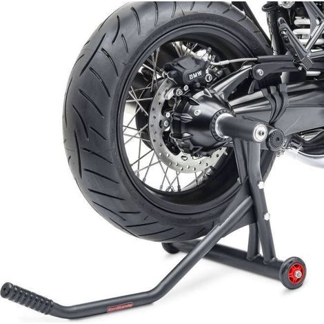 Cavalletto da officina monobraccio compatibile con BMW R NineT 14-23 ConStands Single-Racing nero opaco