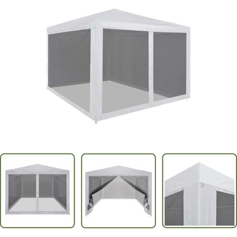 Partyzelt 3x3 m - Partyzelt mit 4 Mesh-Seitenwänden 3 x 3 m (1/5)