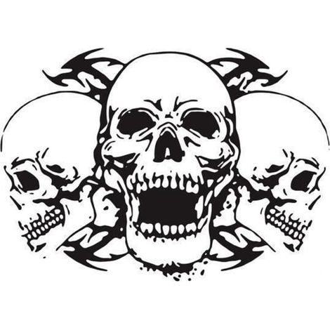 Bardusch-Autocollants graphiques tête de mort pour capot de voiture - COLAXI - Lot de 2 - Noir - 39x60cm (1/4)
