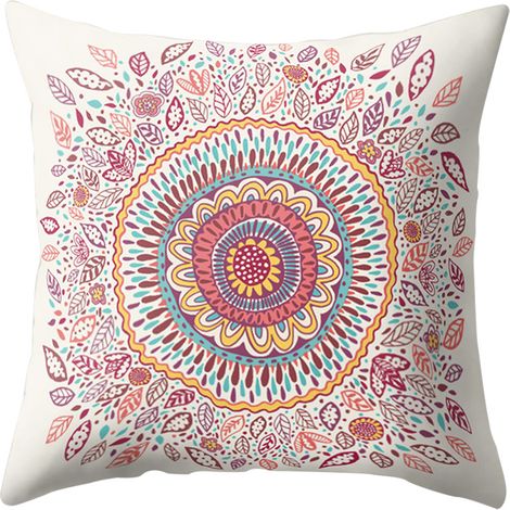 Housse De Coussin Fleurie - Motif Datura Rose Et Or - Pour Canapé Et Lit - 45x45cm - Lot De 2 (1/5)