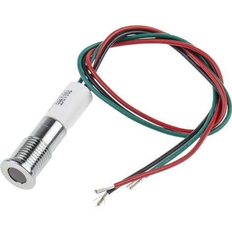 Voyant LED lumineux RS PRO, dia. 8mm, 24V c.c., IP67 ( Prix pour 1 ) (1/2)