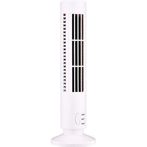 Ventilateur Tour Sans Pales Mini USB, 2 Vitesses et Modes pour Chambre, Salon, Bureau - Blanc (1/3)