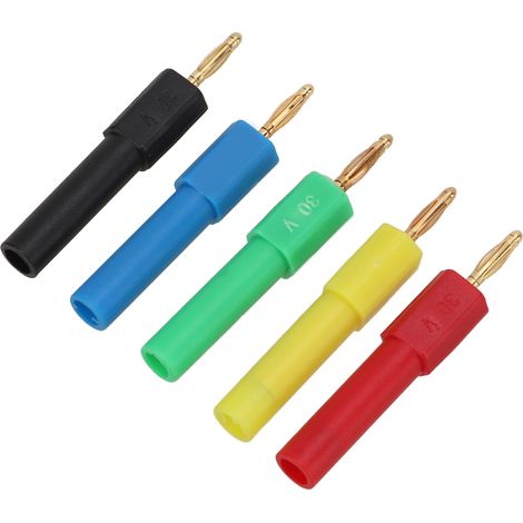5 Stück Bananenstecker-Adapter (männlich auf weiblich, 2 mm auf 4 mm), PA-Messing, für Automobile (1/5)