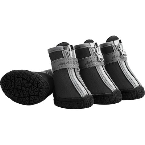 Bottes imperméables pour chien, chaussures d'hiver et de neige pour chiot avec bande réfléchissante, semelle en caoutchouc souple antidérapante – lot de 4 pièces (1/5)