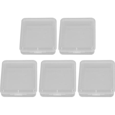 5 boîtes de rangement en plastique transparent, conteneur rectangulaire vide pour pièces, bijoux et artisanat (1/5)