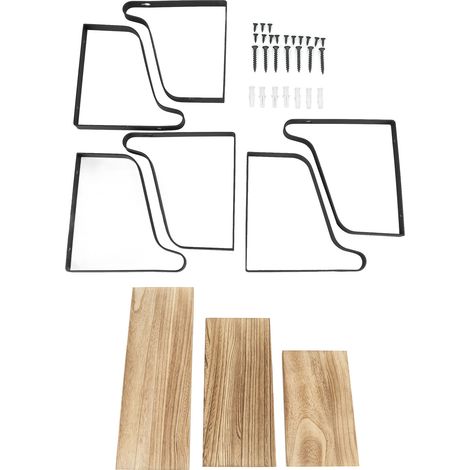 Lot de 3 étagères flottantes murales robustes en bois rustique, élégantes et durables, idéales pour la maison, un magasin ou un bureau. (1/5)