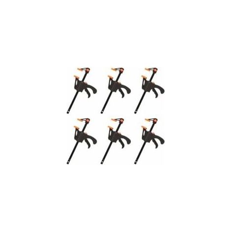 6-Pack F-Clamps, Quick and Easy Clamping, Woodworking Hand Tools, Wooden Doors (4 Inch) (1/5)
