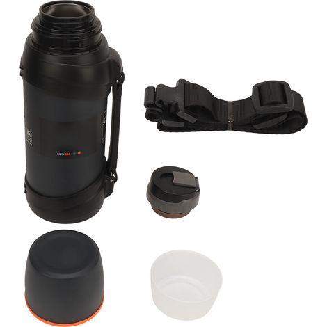Bouteilles d'eau sous vide 2000 ml en acier inoxydable, bouteille isotherme Portable chaude 24 heures avec sangle de tasse pour voyage Cyan (1/5)