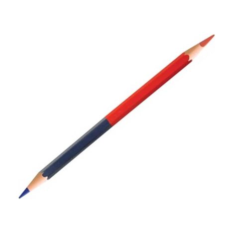 Paq. 12 lapiz carpintero bicolor azul-rojo 180mm