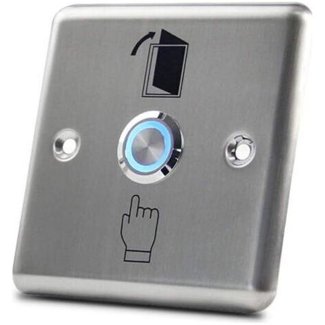 Botón de salida de puerta de acero inoxidable con luz LED para sistema de acceso al hogar (86 x 86 mm) (1/5)
