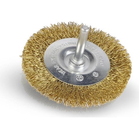 Cepillo metálico rotatorio de latón plano ø 75 mm - Kreator (1/2)