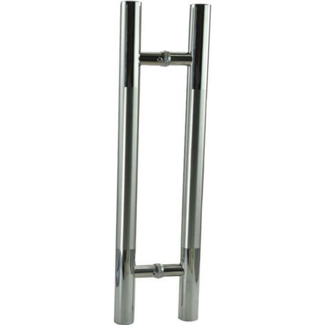 Poignée de porte coulissante de style grange robuste en acier inoxydable pour salle de bain douche double face pour porte en verre et bois (1/4)